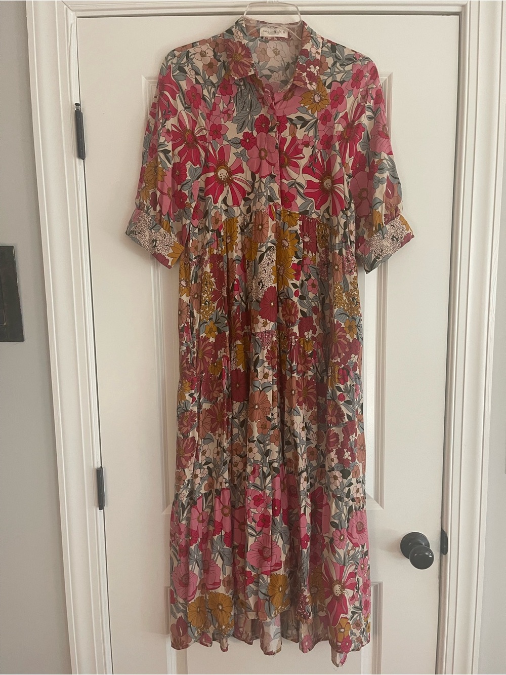 NATURAL LIFE Floral Maxi Dress in Pink and Mustard